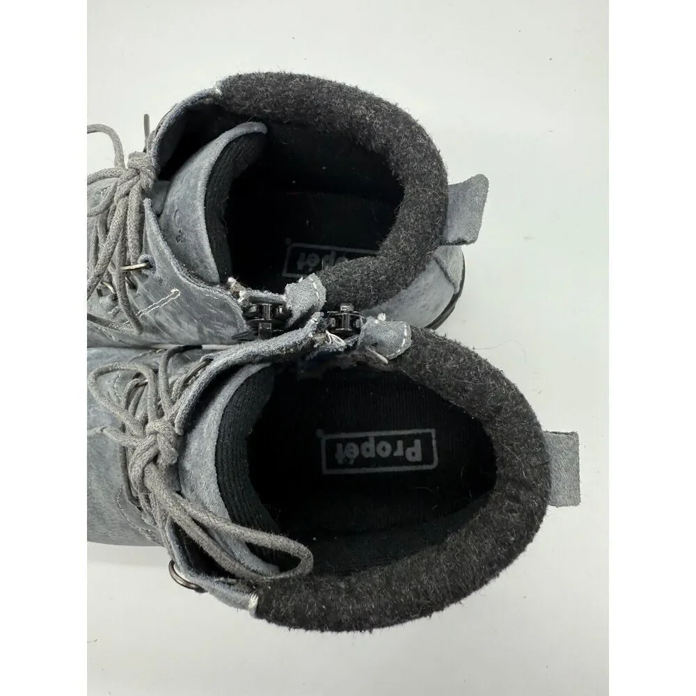 Propet‎ Delaney Grey Suede Boots Shoes Zip up Booties  Womens Size 7